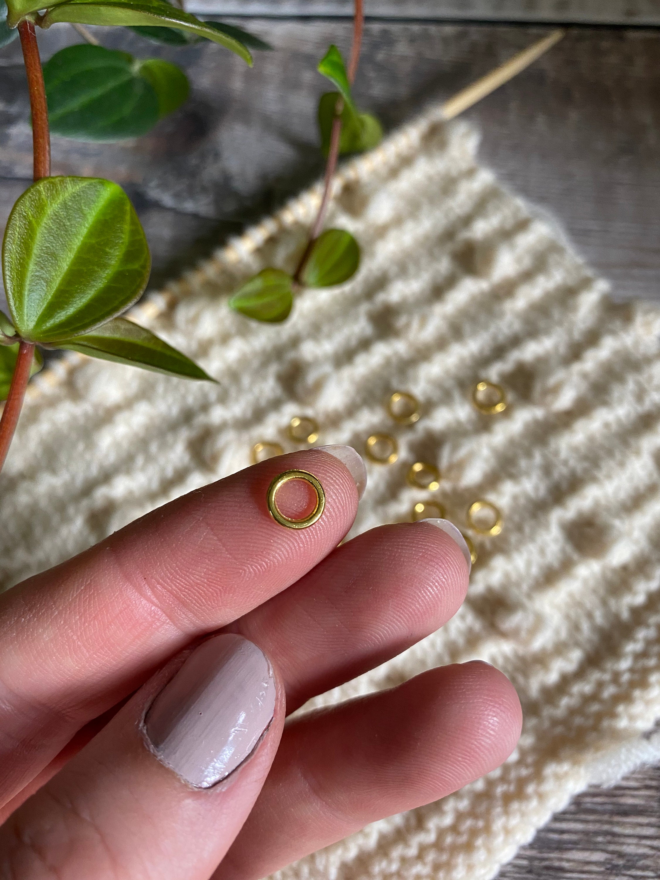 Set of 20 Gold Stitch Markers Rings Progress Keeper Etsy UK