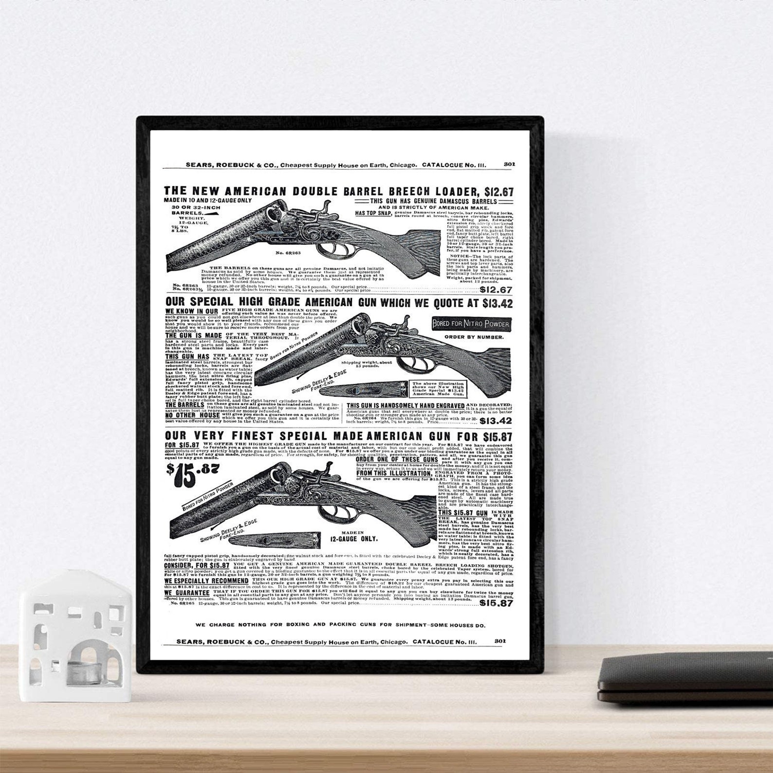 Vintage Gun Poster Wall Art Decor Gifts for Home Office Man Etsy UK