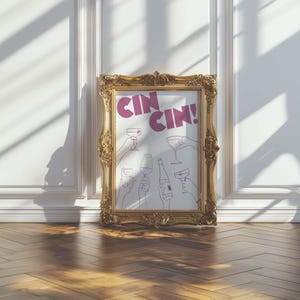 Cin Cin アートプリント (ベリー) | カクテルプリント、キッチンプリント、乾杯アートプリント