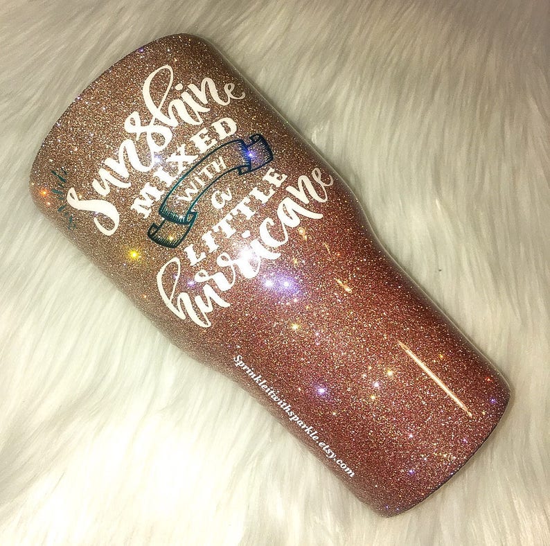 Rose Gold Tumbler/Rose Gold Glitter Tumbler/Glitter Etsy