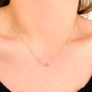 Dainty Aquamarine Necklace,  Simple Birthstone Necklace, Gemstone Necklace, Natural Aquamrine Necklace, Layering Necklace, March Birthstone