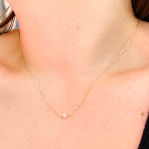 Moonstone Necklace, Simple Gold Necklace, Birthstone Jewelry, June Birthstone Necklace, Dainty Necklace, June birthday,Layered Necklace