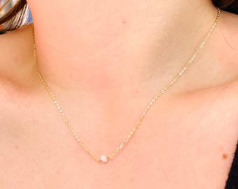 Moonstone Necklace, Simple Gold Necklace, Birthstone Jewelry, June Birthstone Necklace, Dainty Necklace, June birthday,Layered Necklace