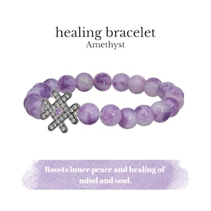 Lila Amethyst Perlen Armband, Februar Geburtsstein, Heilung Armband, Amethyst Kristall Armband für Frauen, Layering Yoga Armband