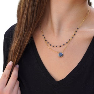 Layering Birthstone Necklace, Shop Jewelry for Mom, Gemstone Heart Necklace, Personalized Birthday Gifts, Minimal Choker Layered Necklaces