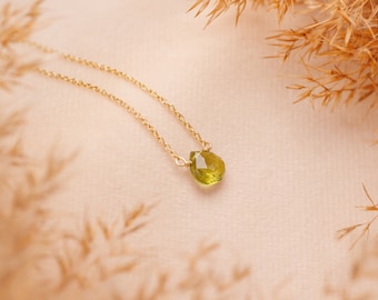 Collar de corazón de piedra de nacimiento, collar de cuentas de oro de 18 quilates, gargantilla de cadena de piedras preciosas, joyería de tienda para mamá, joyería de piedra de nacimiento, collar de corazón de oro