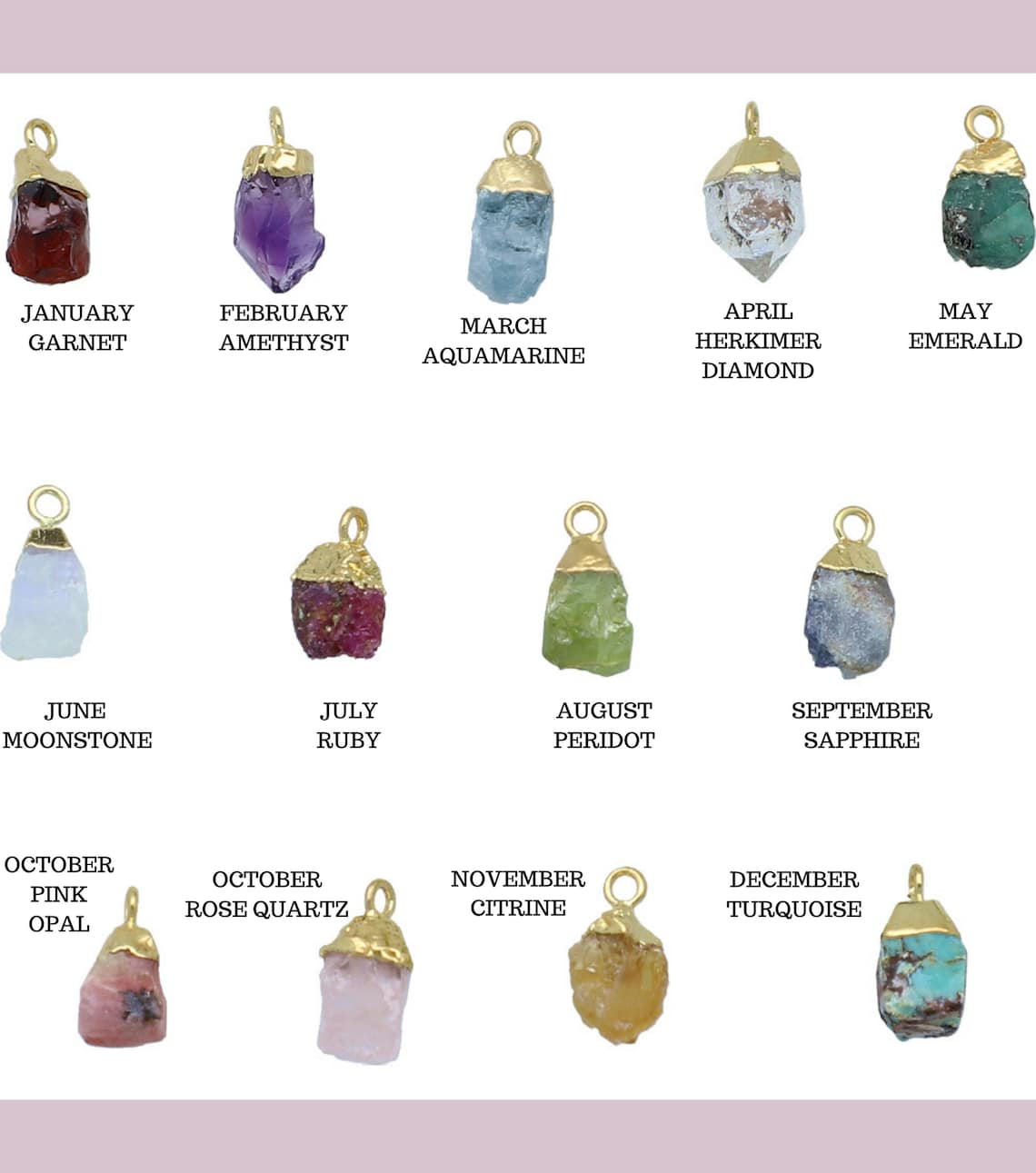 Rose Quartz Birthstone Necklace Raw Rose Quartz Gemstone Etsy