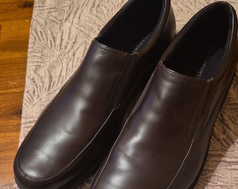 Rockport Men’s Dark Brown Slip-On Leather Dress Loafers Size 12