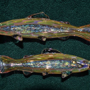 Fish Art Piece Rainbow Trout Salmon with dichroic stripe
