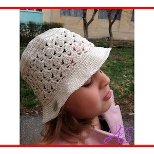 Sun Hat Crochet Pattern Petal for 3 – 4 Years Old Kids, Summer Hat Crochet Pattern, Instant PDF Download