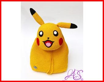 Pikachu Crochet Backpack Pattern PDF | Amigurumi Kids Bag | Instant Download Tutorial