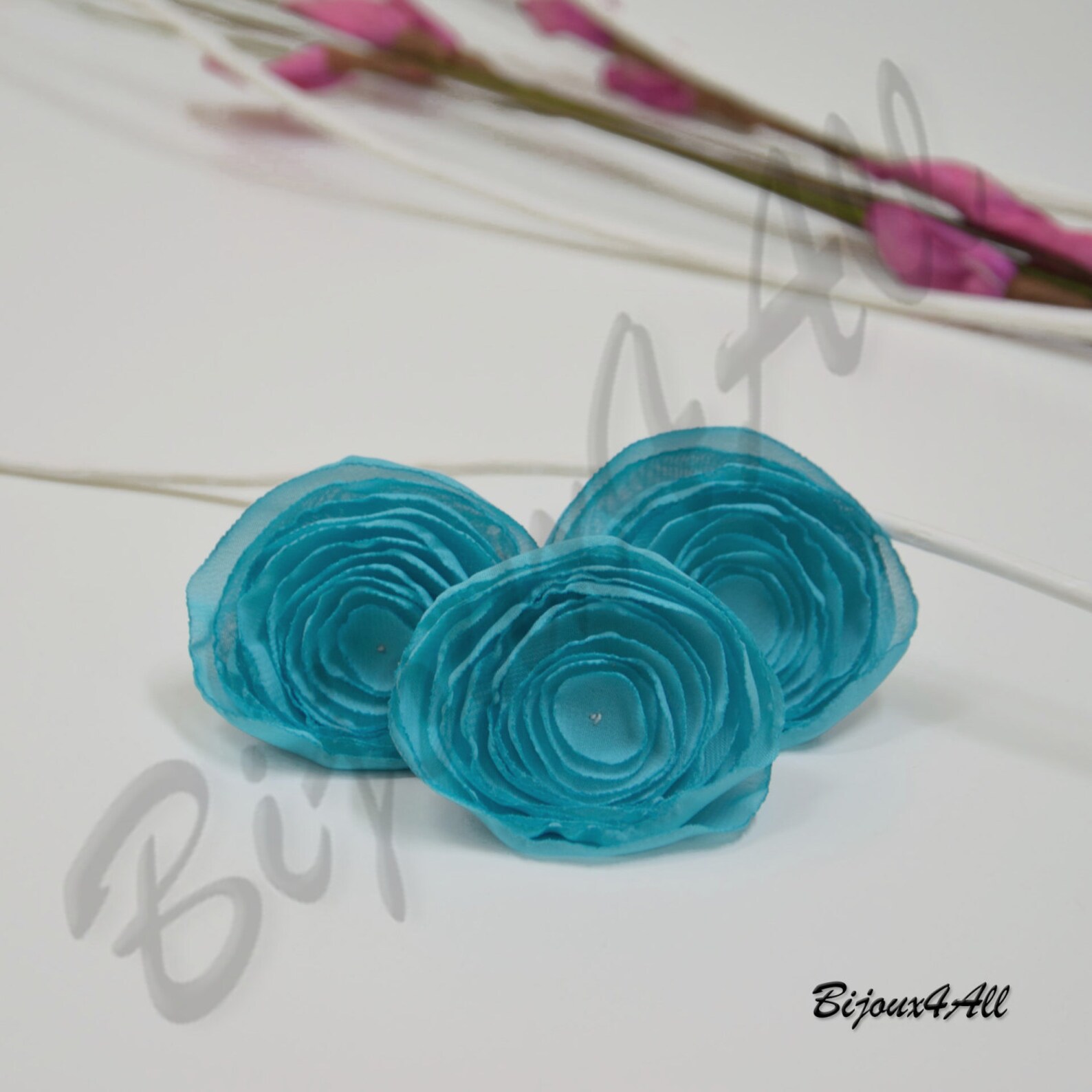 How to Make Fabric Flower With Beaded Center Instant Etsy