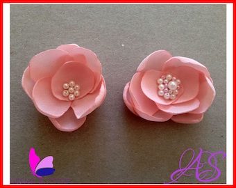 Cómo hacer flores de tela con centro de cuentas - Descarga instantánea de PDF Foto Flores de tela Patrón tutorial Suministros para manualidades DIY