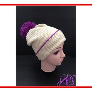 Slouchy Hat Beanie with Pom Pom CROCHET PATTERN, Instant PDF Download, Unisex Hat Crochet Pattern, Easy to Follow Step by Step Instructions
