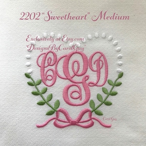 Machine Embroidery Design Exclusive Carol Guy 2202 &quot;Sweetheart&quot; two sizes