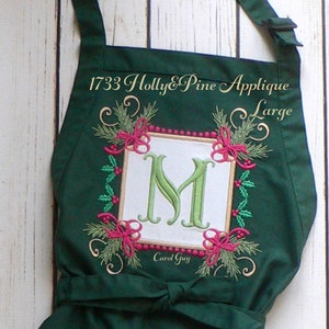 1733 &quot;Holly & Pine Applique Large&quot; Digital Embroidery Computerized Machine Embroidery File.