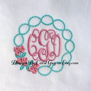 Machine Embroidery Design / Monogram Frame / Carol Guy exclusive / Wreath Embroidery Design / 1905ForgetMeKnot /