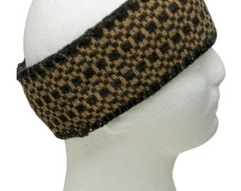 USA Alpaca Checkered Headband: Fleece Lined Ear Warmer