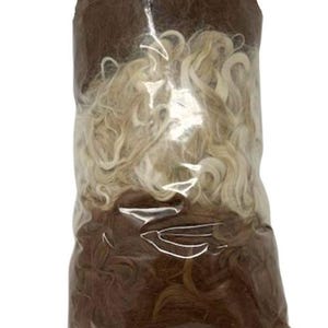 Natural Alpaca Bird Nesting Fiber: Bird Lover Gift, Garden Mulch (7oz) Brown and White