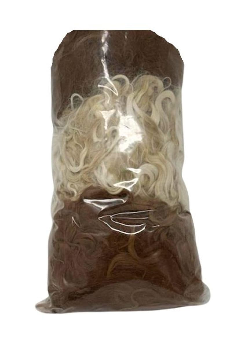 Natural Alpaca Bird Nesting Fiber: Bird Lover Gift, Garden Mulch (7oz) Brown and White