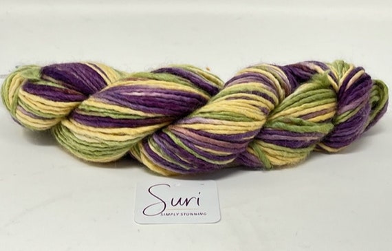 Suri Alpaca Wool Blend Single Ply Yarn, Purple, Light Poppy, Pistachio  Series, Chunky Yarn, Alpaca Yarn for Knitting, Crochet, Weaving 