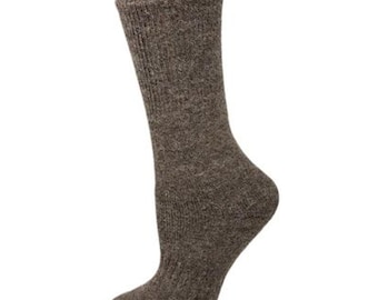 Calcetines de alpaca 96 % marrón jaspeado - Calcetines cálidos hechos en EE. UU.