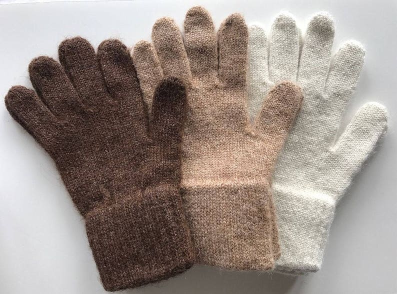 Alpaca Gloves, Alpaca Winter Gloves, One Pair, Warm and Soft Knit Alpaca Gloves, Gift Idea image 1