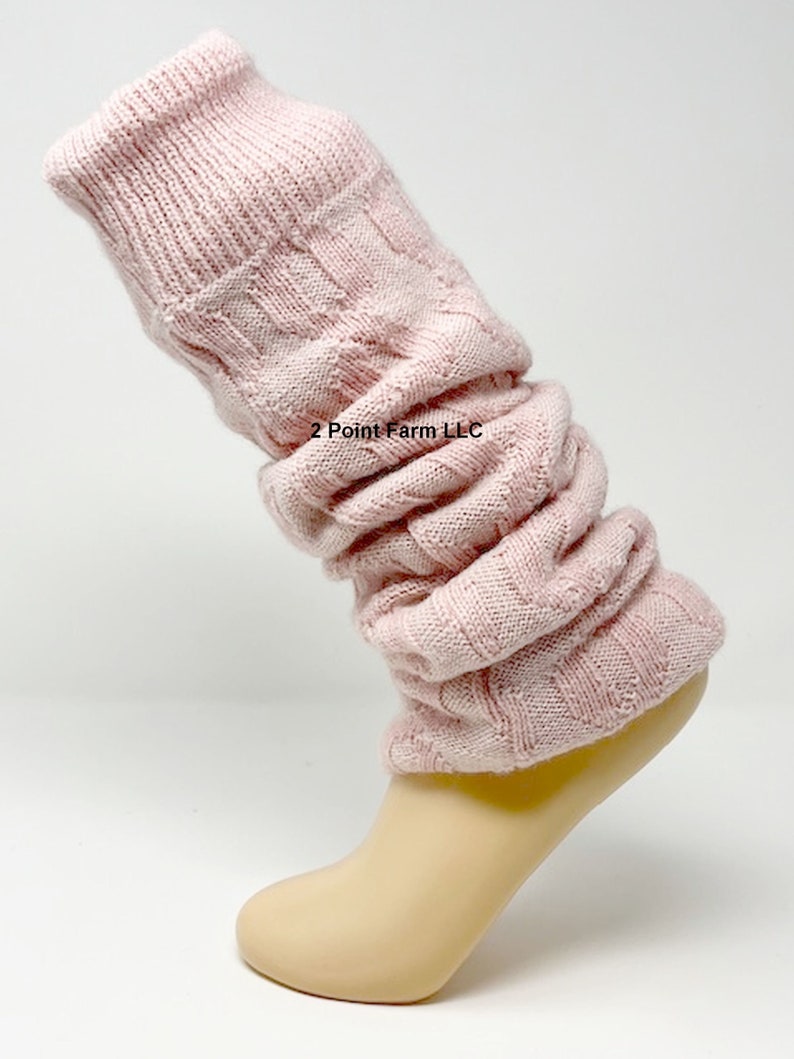 Alpaca Leg Warmers for Women, Alpaca Blend Boot Cuffs for Everyday, Yoga, Dance, Mother's Day Gift for Her Pink