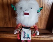 Kachina Doll Ogre - Navajo Artist R. Gray - Wonderfully Handcrafted - Artistically Dancing - Spiritual White Ogre