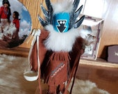 Kachina - Angwusnasomtaka - Navajo D. Abeita - Wonderfully Handcrafted - Tumas - Crow Mother - Man With Crow Wings - Dancing Kachina Doll