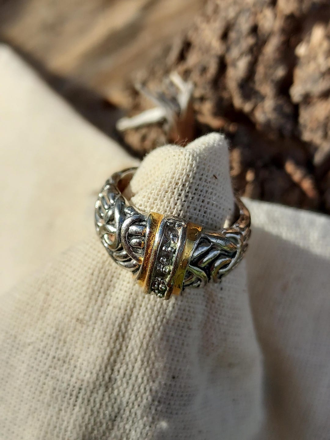 Celtic Style Tribal Pinky Ring - Man's Silver and Gold Pinky Ring ...