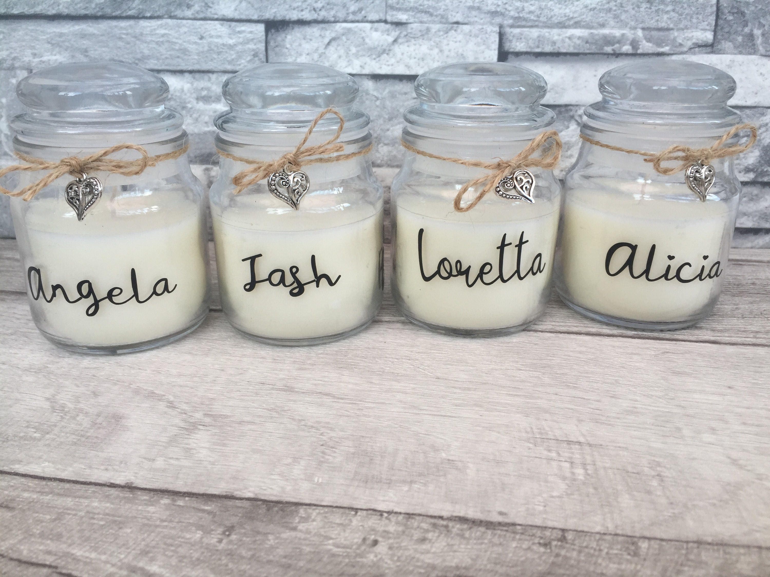 Personalised candle name candle bridesmaid gift birthday Etsy