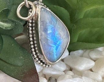 Rainbow moonstone pendant