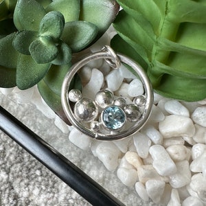 Sky blue topaz bubble necklace