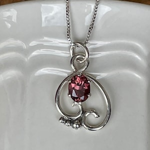 Pink zircon pendant