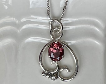 Pink zircon pendant