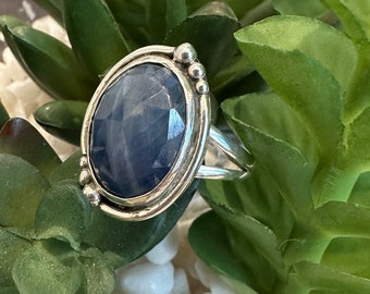 Rose cut sapphire ring