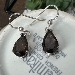 Large smoky quartz earrings