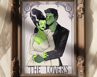 Lovers Tarot Card Frankenstein’s Bride Inspired print
