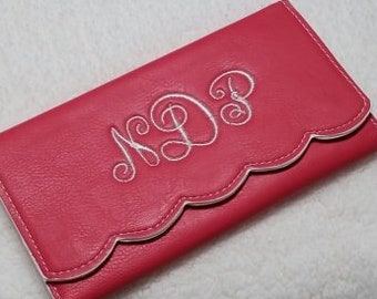 Monogrammed Women's wallet, faux leather wallet, Christmas gift for lady