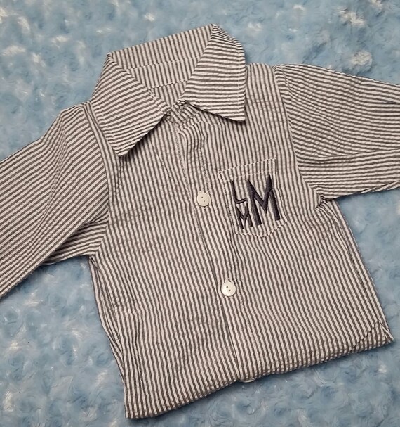 seersucker baby gown