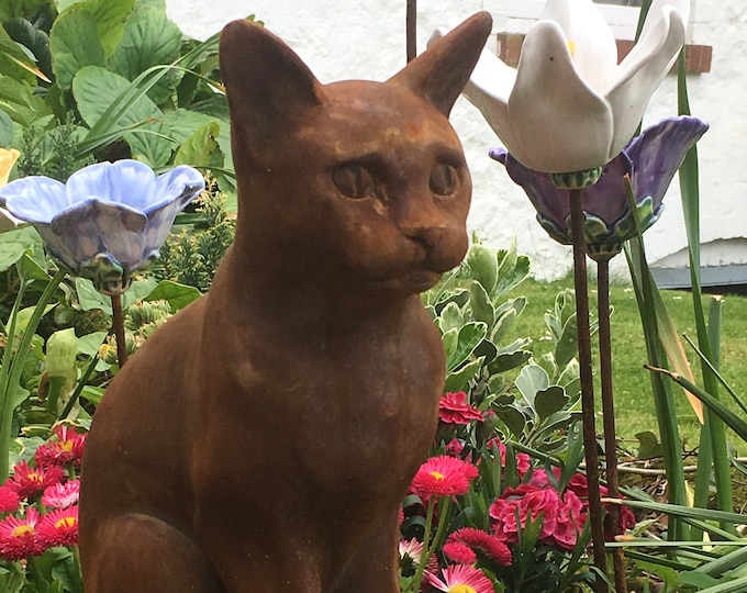 Sitting Cat iron resin