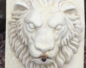 Lion Block Fountain Stone Sculpture by Christine Baxter