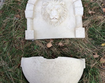 Lion Arch and bowl water feature, fountain set with fixings . Sculpture by Christine Baxter