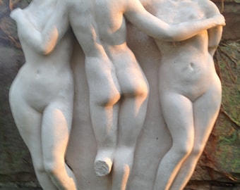 Three Graces Sculpture wall plaque by Christine Baxter (Stone Cast)