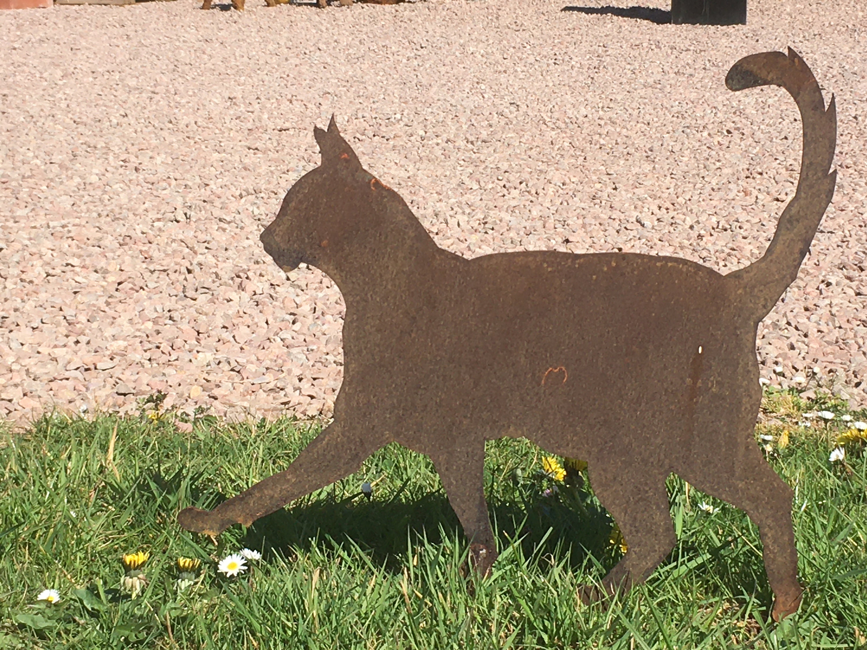 Steel Rusty Walking Cat sculpture / Metal Cat Garden Gift / Etsy