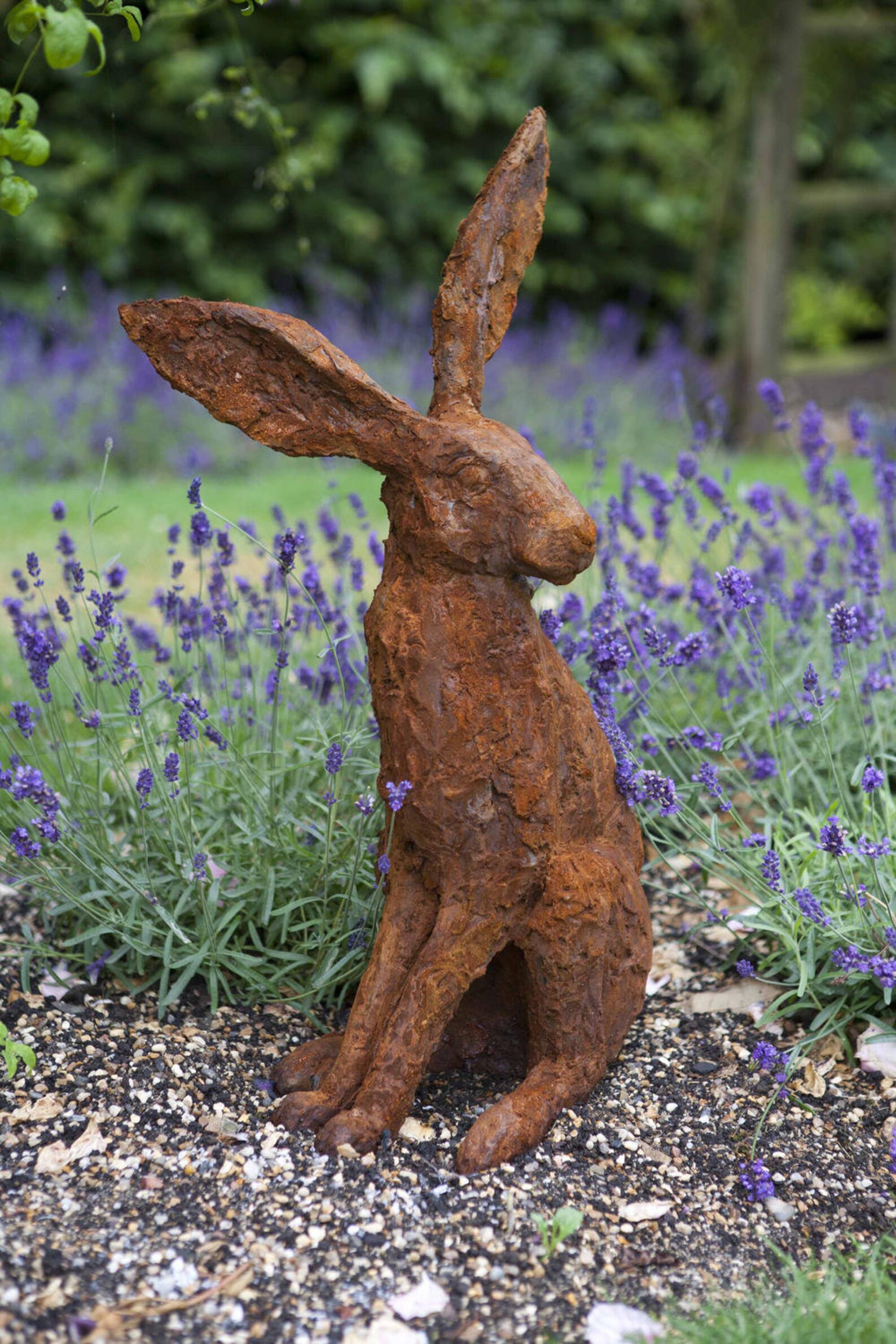 Cast Iron Sculpture / Hare Garden Sculpture / Rusty Iron Hare Etsy