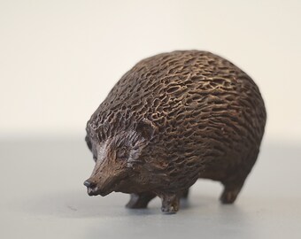 Hedgehog Bronze Miniature Sculpture by Christine Baxter (Henrietta Hedgehog)