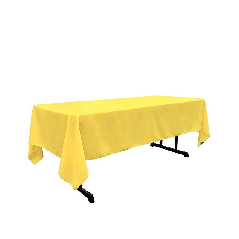 60 x 102 inch Rectangular Lt Yellow Tablecloth Polyester Banquet Tablecloth-Wedding Tablecloth-Bridal-House Decoration