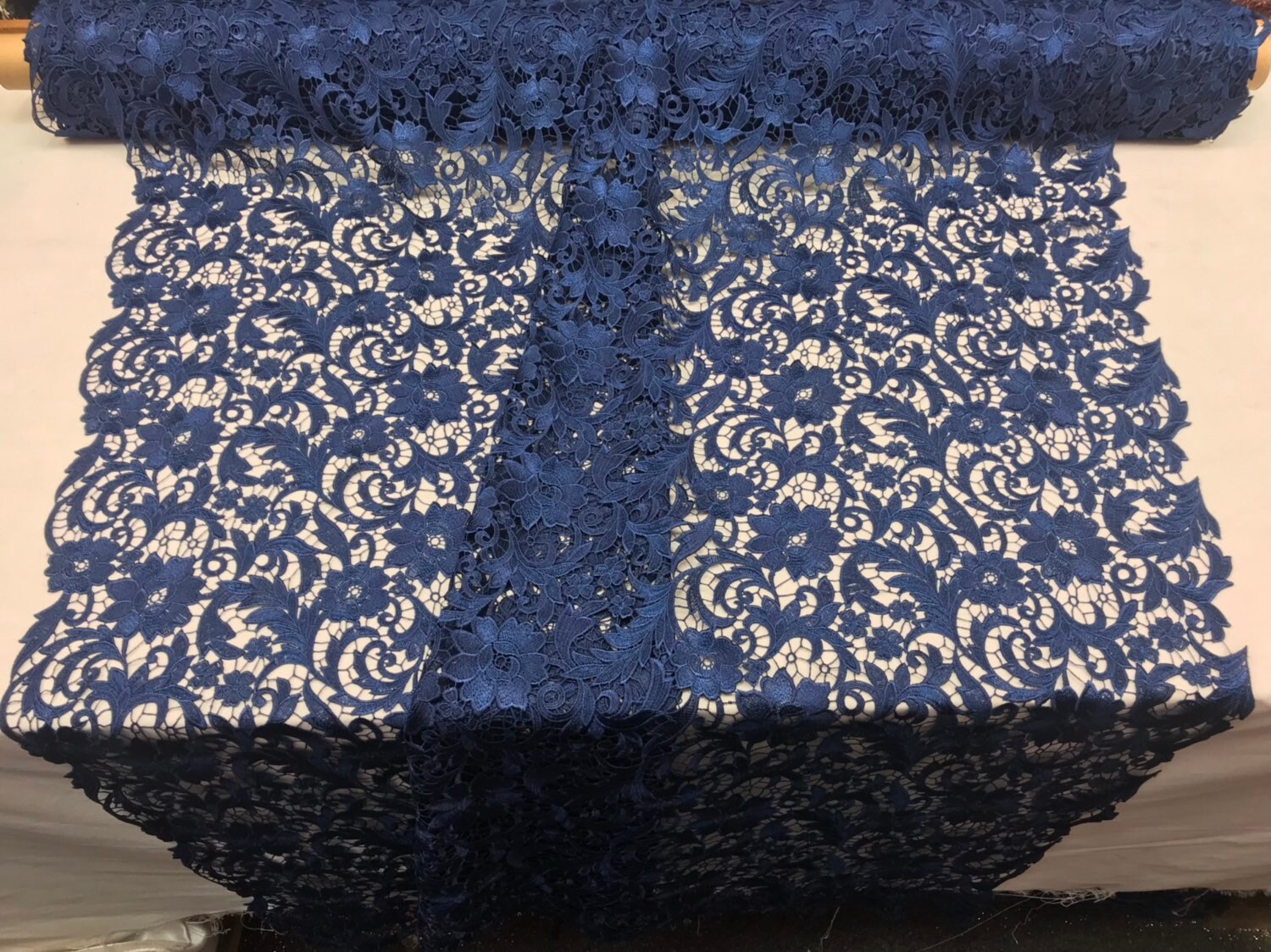 navy blue guipure lace fabric